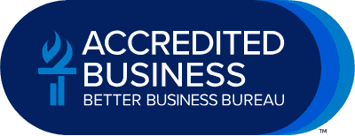 BBB Accredited Business seal. J. Carnes & Son Roofing is accredited by the Better Business Bureau with an A+ rating.